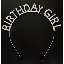 Nemere Gümüş Kristal Taşlı Birthday Girl Doğum Günü Tacı Ithal Ürün 17X16 cm