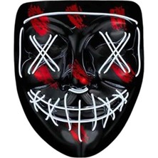 Nemere Hallowen Parti Maskesi Neon LED Işıklı Maske 3 Modlu Cadılar Bayramı Maskesi