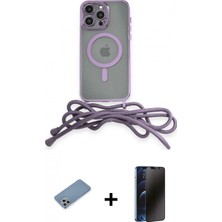 Marsilyan™- iPhone 12 Pro Kılıf Eksen Özel Seri - Siyah 3D Antistatik Hayalet Cam Ekran Koruyucu + Shine Kamera Lens Koruma Cam - Gs
