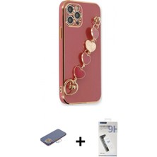Marsilyan™- iPhone 12 Pro Max Kılıf Nova Işık Prime - Şeffaf Uv Polymer Nano Ekran Koruyucu + Renkli Kamera Lens Koruma Cam - Pe