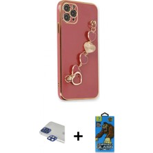 Marsilyan™- iPhone 11 Pro Max Kılıf Nova Işık Prime - Siyah 18D Cam Ekran Koruyucu + Pers Alüminyum Kamera Lens - Lt