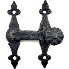 Nemere Antika Tarz Dekoratif Pirinç Kapı, Pencere Mandalı - 82X65 Mm, Oksit