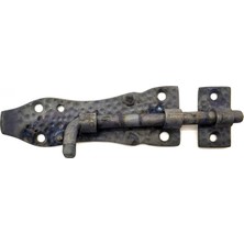 Nemere Antika Tarz Dekoratif Pirinç Dövme Kapı Sürgüsü - 7,5cm, Oksit