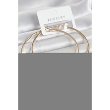 Nemere Gold Renk Pirinç Köşeli Kenar Halka 72 mm Kadın Küpe - TJ-BKP11769