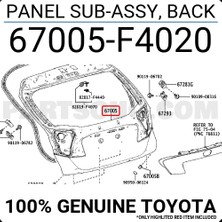 TŞT Toyota Chr Bagaj Kapağı 2015- (Oem No:  67005F4020)