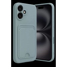Armüz Apple iPhone 16 Kılıf Kelvin Kartvizitli Silikon - Açık Yeşil
