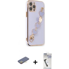 Marsilyan™- iPhone 12 Pro Max Kılıf Nova Işık Prime - Şeffaf Uv Polymer Nano Ekran Koruyucu + Renkli Kamera Lens Koruma Cam - Sı