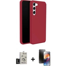 Marsilyan™- Galaxy S24 Kılıf Kozmos Yansıma Özel Seri - Siyah 3D Antistatik Mat Seramik Nano Ekran Koruyucu + Bilvis Titan Kamera Lens - Tmgı