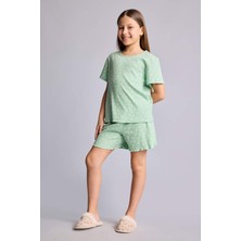 DeFacto Regular Fit Puantiyeli Fitilli Kaşkorse 2'li Pijama Takımı Kız Çocuk H8103A826HS