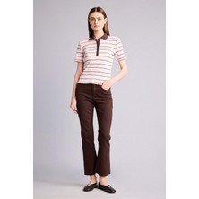DeFacto %100 Pamuk Crop Flare Fit Yüksek Bel Bilek Boy Jean Pantolon H8501AX26SP