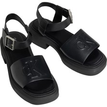 Calvin Klein Siyah Kadın Deri Sandalet Chunky Sandal Lth Mg