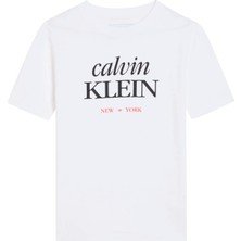 Calvin Klein Beyaz Erkek Çocuk Baskılı T-Shirt LVCKSJA07BYAF