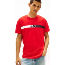 Tommy Jeans Kırmızı Erkek Regular Fit Baskılı T-Shirt DM0DM22539XL8 Kırmızı T-Shirt