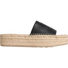 Calvin Klein Siyah Kadın Deri Terlik Flatf Espa Mule Lth Mg