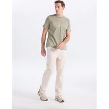 Lee Cooper DRAWOS Erkek Regular Fit %100 Pamuk Basic Bisiklet Yaka T-Shirt Yeşil
