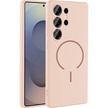 Tılsım Tekno Samsung Galaxy S26 Ultra Kılıf M-Safe Şarj Özellikli Zore Meta Kapak - Rose Pembe