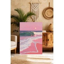 Mgi Design Galeri Kalitesinde Pembe Eklektik Modern Kanvas Tablo Dekoratif Duvar Sanatı