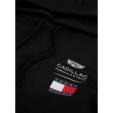 Tommy Hilfiger Siyah Erkek Kapüşon Regular Fit Logo Baskılı Sweatshirt MN0MN00079BDS