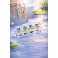 Ziventa Şeffaf/Sarı Rgb Işıklı Mekanik Switch Anahtarlık Click Sesli Anti Stres Klavye Tuşu Fidget Oyuncak