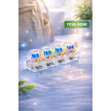 Ziventa Şeffaf/Yeşil Rgb Işıklı Mekanik Switch Anahtarlık Click Sesli Anti Stres Klavye Tuşu Fidget Oyuncak