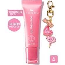 Herbaderm Candy Girl, Parlatıcı, Dolgunlaştırıcı, Onarıcı Vegan Dudak Balmı, Anahtarlık Hediyeli Pamuk Şeker Aromalı 10 ml