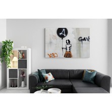 Mgi Design Premium Kalite Banksy Sokak Sanatı Reprodüksiyon Kanvas Tablo Lüks Ev Ofis Dekoru
