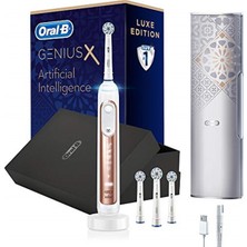 Oral-B Genius x Luxe Edition Yapay Zeka Destekli Şarj Edilebilir Diş Fırçası Rosegold 4 Fırça Başlığı ile
