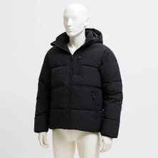 Jack & Jones Owen Erkek Kapüsonlu Puffer Mont 2XL Düz Siyah Orta Kalınlık Polyester Malzeme ile Rahatlık