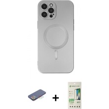 Pileli Store Pilelistore™ iPhone 12 Pro Max Kılıf Akış Minimal Özel Seri - Siyah 20D Premium Cam Ekran Koruyucu + Renkli Kamera Lens Koruma Cam - Mı