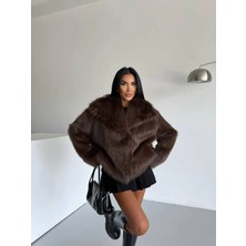 Vess Moda Kadın Çift Çıtçıtlı Cepli Lolita Kürk Mont