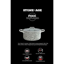Brioni Stone-Age 20 cm Granit Derin Tencere PEEK Kaplama ile Isıya Dayanıklı ve Şık Tasarım