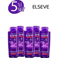 Loreal Elseve 5'li Mor Şampuan Seti 200 ml Turunculaşma Karşıtı Canlandırıcı Etki ile Kadınlar İçin