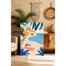 Mgi Design Modern Premium Pembe Modern Sanat Vintage Etkili Kanvas Tablo Salon Dekoru