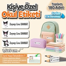 Obibaskı Kişiye Özel Okul Etiket Seti - 180 Adet - Kokusuz Ekolojik Mürekkep Pvc Etiket Sticker-Kuromi
