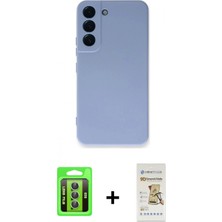 Pileli Store Pilelistore™ Galaxy S23 Kılıf Ahenk Serisi - Siyah Mat Seramik Nano Ekran Koruyucu + Raze Metal Kamera Lens - Yl