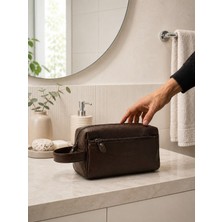 Fossil Siyah %100 Hakiki Deri Unisex Portföy Çantası El Tıraş Çantası - 2067