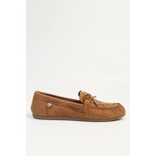 Benetton Pierre Cardin Taba Kadın Loafer Babet Bohem Nakış Detaylı PC-4200