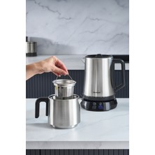 Homend Royaltea Elegant 1775H Inox Siyah Çay Makinesi 1L Çelik Kapasiteli Şık Tasarım