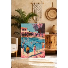 Mgi Design Lüks Pembe Eklektik Tablo Vintage Etkili Kanvas Tablo Ofis Duvar Tablosu