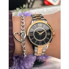 Pierre Cardin Marka Lüx Full Çelik, Gümüş Rose Renk ,kadın Kol Saati Bileklik Hediyeli