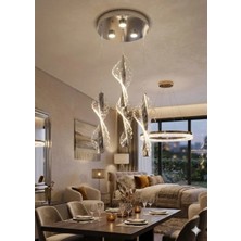 4 Lü Sarkıt Yaprak Modeli LED Avize