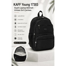 Young 17303 Siyah Laptop Bölmeli Unisex Sırt Çantası