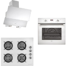 Eminçelik Lüx Beyaz Ankastre Set Modeli (Ao 2163 W60 Fırın + Ah 1240 WG60 Ocak) A Enerji Sınıfı
