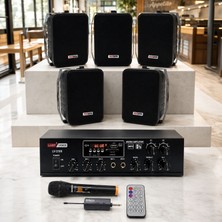 Lastvoice Black Large Plus Paket-4 Hoparlör ve Anfi Anons Ses Sistemi Seti