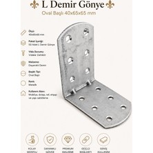 Nzb L Demir Köşebent 40X65X65 mm Oval Başlı Set Metal Gönye Mobilya Sabitleme Aparatı Seti (50 Adet)