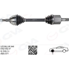 GVA Depomix Ön Aks Komple Sol Kuga I 2.0 Tdci 08-14 Power. Otom. 6 Vitesli Çift Krama 4x4 646 mm Diş 27 I Ç Dişli 31