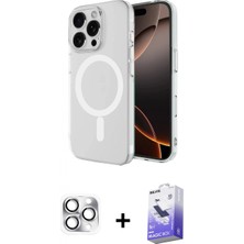 Pileli Store Pilelistore™ iPhone 16 Pro Max Kılıf Ahenk Yansıma Prime - Siyah Bilvis 5in1 5d Magic Hayalet Cam Ekran Koruyucu + Pers Alüminyum Kamera Lens - Gs