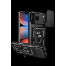 Armüz Apple iPhone 17 Pro Pars Lens Yüzüklü Silikon - Siyah