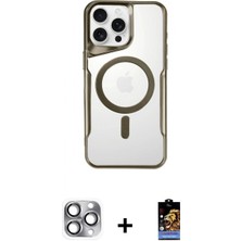 Marsilyan™- iPhone 16 Pro Max Kılıf Yadigar Klasik Özel Seri - Siyah Buffer Hayalet Cam Ekran Koruyucu + Pers Alüminyum Kamera Lens - Gı