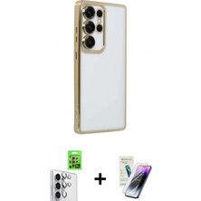 Pileli Store Pilelistore™ Galaxy S25 Ultra Kılıf Vadi Minimal - Şeffaf Pasifik Cam Ekran Koruyucu + Raze Metal Kamera Lens - Gs